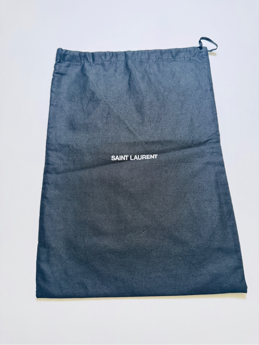 Saint Laurent YSL Dust Bag Drawstring Pouch Black Gray Designer Shoe Bag 14x9.5